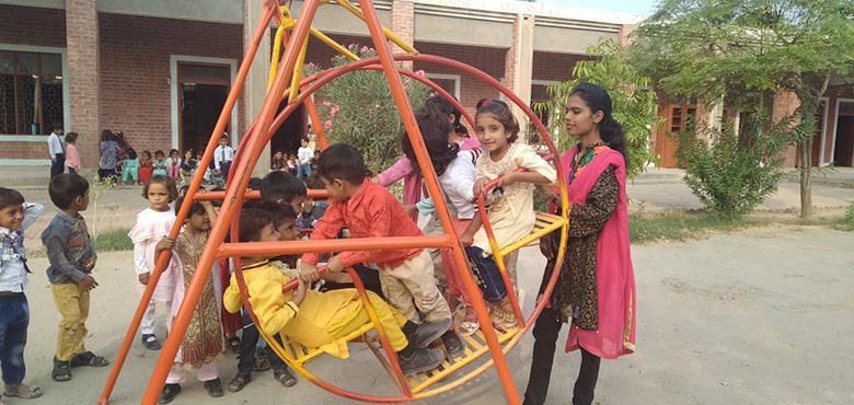 Children on a swing